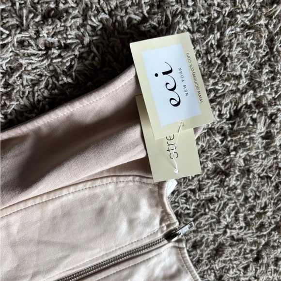 ECI Two Tone Cream Color Leather Accent Dress. 14 NWT - Picture 3 of 6